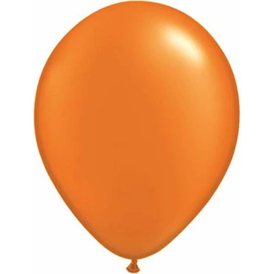 Orange Latex Balloon - Qualatex with helium & 1 meter matching ribbon